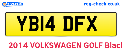 YB14DFX are the vehicle registration plates.