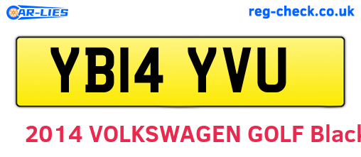 YB14YVU are the vehicle registration plates.