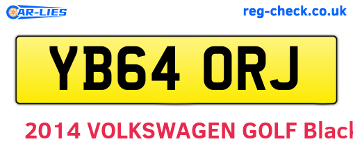 YB64ORJ are the vehicle registration plates.