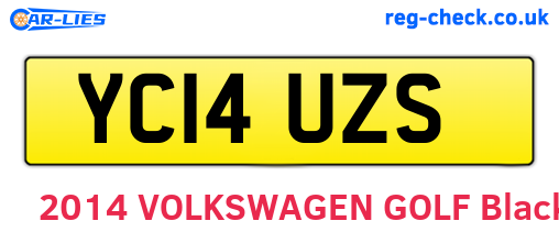 YC14UZS are the vehicle registration plates.