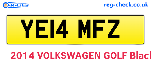YE14MFZ are the vehicle registration plates.