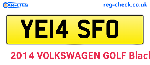 YE14SFO are the vehicle registration plates.