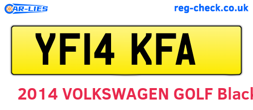 YF14KFA are the vehicle registration plates.