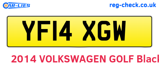 YF14XGW are the vehicle registration plates.