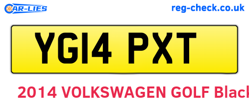 YG14PXT are the vehicle registration plates.