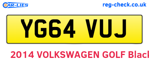 YG64VUJ are the vehicle registration plates.