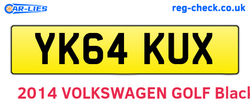 YK64KUX are the vehicle registration plates.