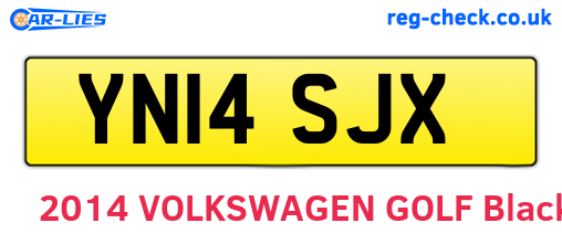 YN14SJX are the vehicle registration plates.