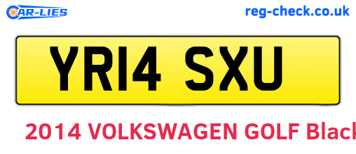YR14SXU are the vehicle registration plates.
