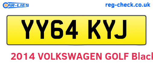 YY64KYJ are the vehicle registration plates.