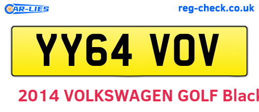 YY64VOV are the vehicle registration plates.