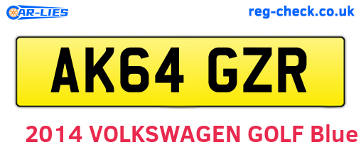AK64GZR are the vehicle registration plates.