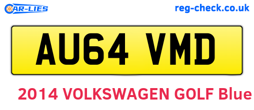 AU64VMD are the vehicle registration plates.