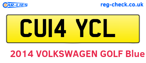 CU14YCL are the vehicle registration plates.