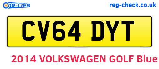 CV64DYT are the vehicle registration plates.