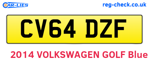CV64DZF are the vehicle registration plates.