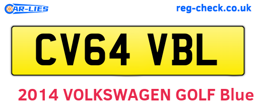 CV64VBL are the vehicle registration plates.