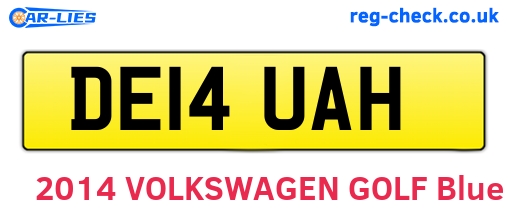 DE14UAH are the vehicle registration plates.