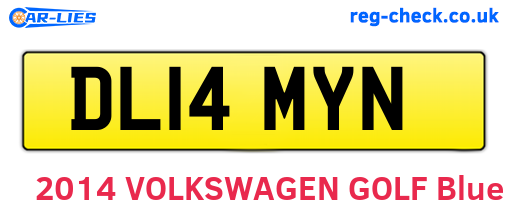 DL14MYN are the vehicle registration plates.