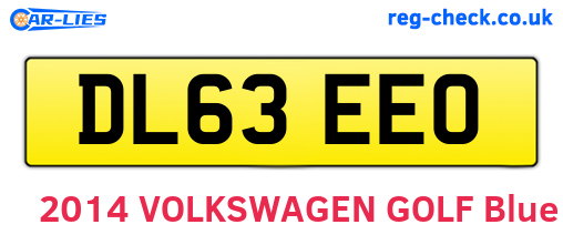 DL63EEO are the vehicle registration plates.