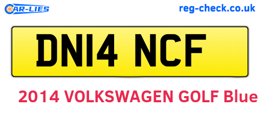 DN14NCF are the vehicle registration plates.