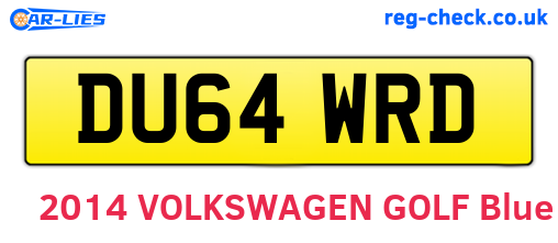DU64WRD are the vehicle registration plates.