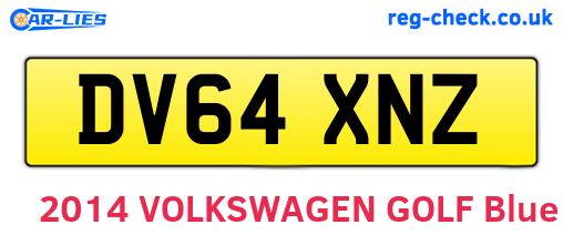 DV64XNZ are the vehicle registration plates.