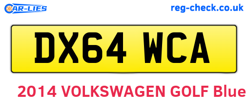 DX64WCA are the vehicle registration plates.