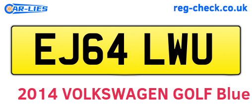 EJ64LWU are the vehicle registration plates.