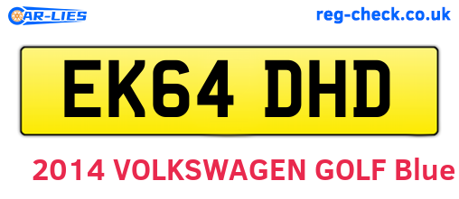 EK64DHD are the vehicle registration plates.