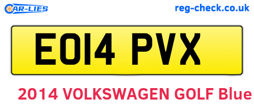 EO14PVX are the vehicle registration plates.