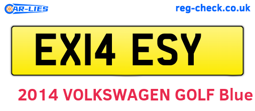 EX14ESY are the vehicle registration plates.