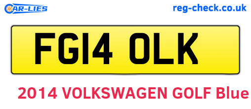 FG14OLK are the vehicle registration plates.