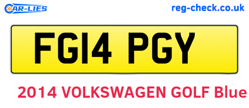 FG14PGY are the vehicle registration plates.