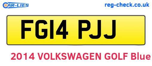 FG14PJJ are the vehicle registration plates.