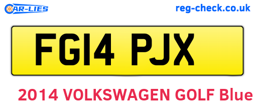 FG14PJX are the vehicle registration plates.