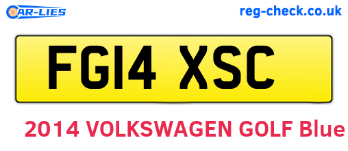 FG14XSC are the vehicle registration plates.