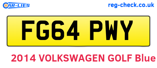FG64PWY are the vehicle registration plates.
