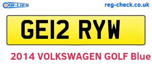 GE12RYW are the vehicle registration plates.