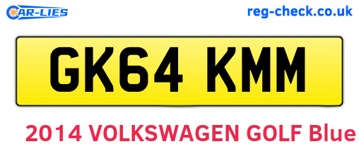 GK64KMM are the vehicle registration plates.