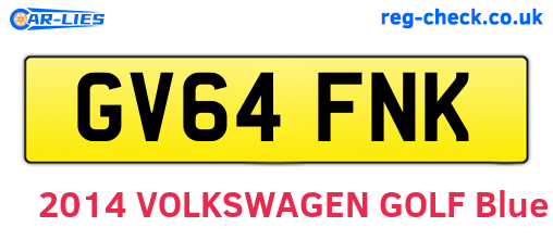 GV64FNK are the vehicle registration plates.