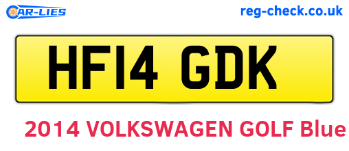 HF14GDK are the vehicle registration plates.