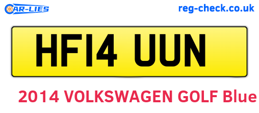 HF14UUN are the vehicle registration plates.
