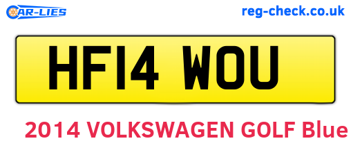 HF14WOU are the vehicle registration plates.