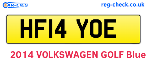 HF14YOE are the vehicle registration plates.