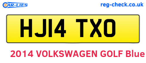 HJ14TXO are the vehicle registration plates.
