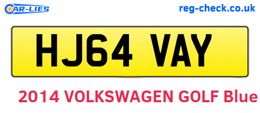 HJ64VAY are the vehicle registration plates.