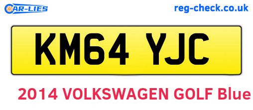 KM64YJC are the vehicle registration plates.