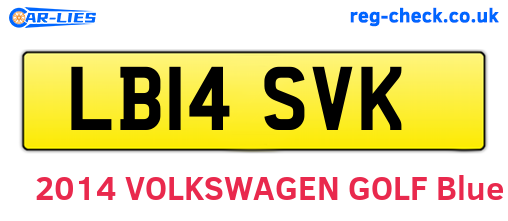 LB14SVK are the vehicle registration plates.