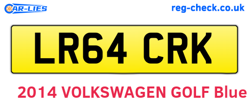 LR64CRK are the vehicle registration plates.
